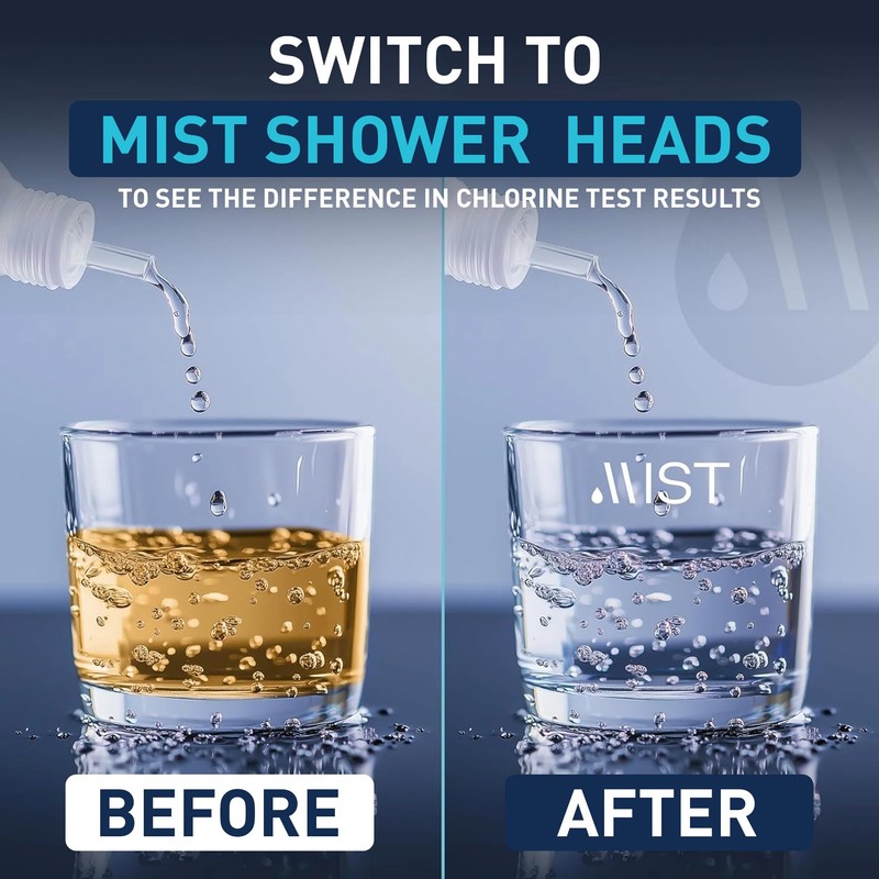 Mist Filtered Shower Head Filter for Hard Water with 5-mode