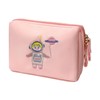 Spaceman Embroidered Mini Makeup Bag Zipper Closure Multi Compartment Travel