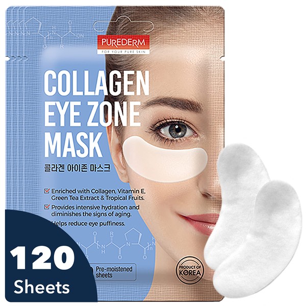 Purederm Collagen Under Eye Mask (120 Sheets) – Collagen Under Eye Patches for Dark Circles & Puffiness