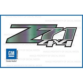 Decal Mods Z71 4x4 Decals Stickers Gradient fits Chevy Silverado/GMC Sierra Purple Green Fig - GRFIG (2007-2013) Bed Side 1500 2500 HD (Set of 2)