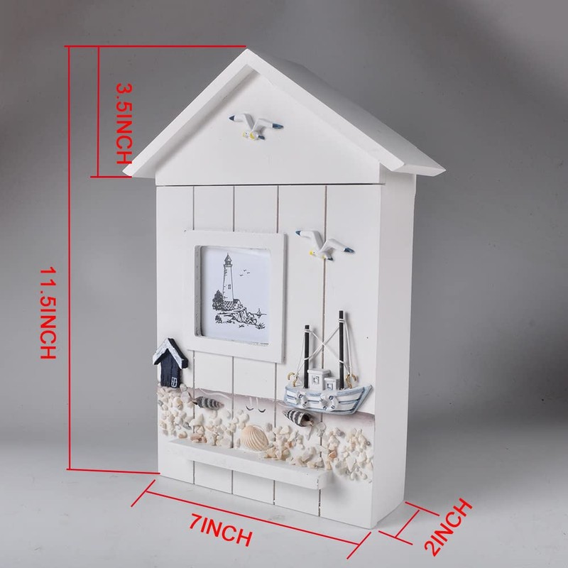 YOUUGIOR Mediterranean Style Key Cabinet Hanging Key Box Storage Case