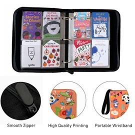 Thisness Card Holder for Yoto Cards 120 Cards Capacity Card Case Storage Organizer with Zipper Card Binder for Yoto Player Cards and Yoto Mini Cards, Orange Play