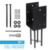 Heavy Duty U-Shape Metal Post Base Holder, 6''x6'' (Internal 5.5"x5.5"),