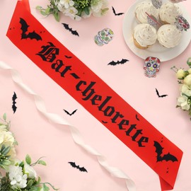 Gothic Bachelorette Party Decorations Sash Red and Black Bachelorette Party Sash Bat-chelorette Sash Decorations Bachelorette Party Supply for Gothic Bridal Shower Wedding Party Engagement for woman
