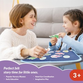 CHEFAN Felt Story Board, Precut Flannel Board Story Piece, Wheels on The Bus, Felt Piece for Preschol Toddlers