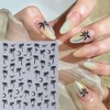 12 Sheets Palm Tree Nail Art Stickers, Holographic Black Gold