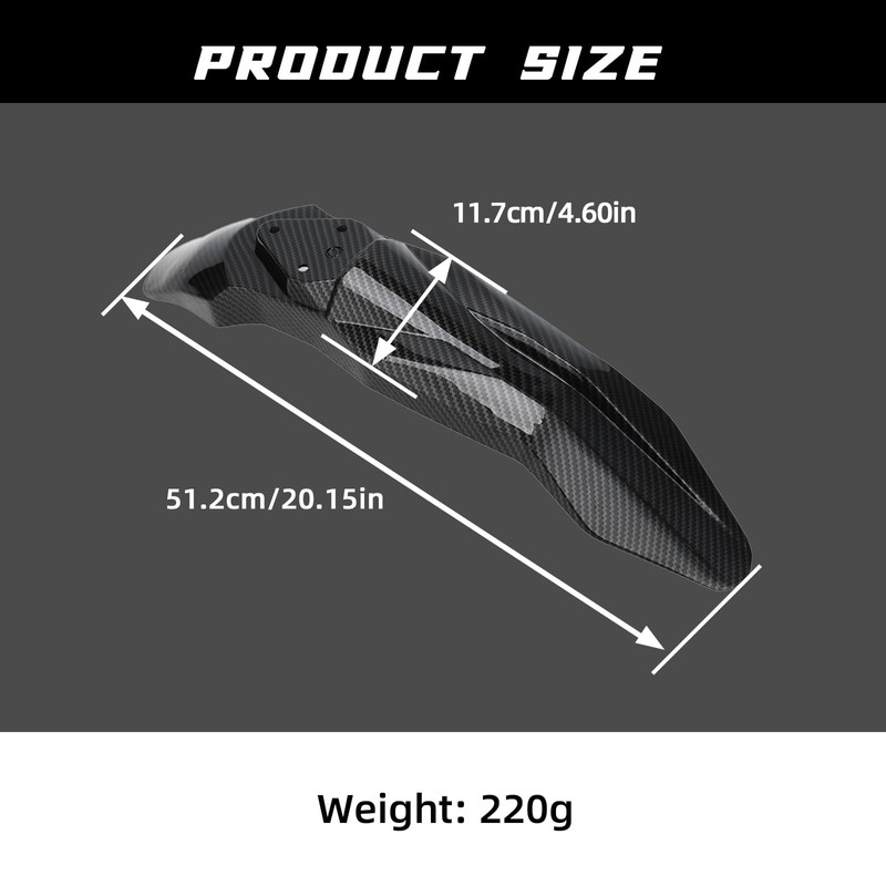 CHANGCHENG Motorcycle Front Fender Talaria Mud Guard Protector Carbon Fiber