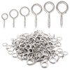 S SYDIEN Screw Eyes Assortment Kit 200 PCS, Silver Eye