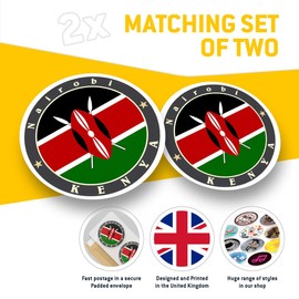 2 x 30cmVinyl Stickers - Kenya East Africa Nairobi Flag Travel Decals for Car Van Luggage Scrap Book Fridge #5186