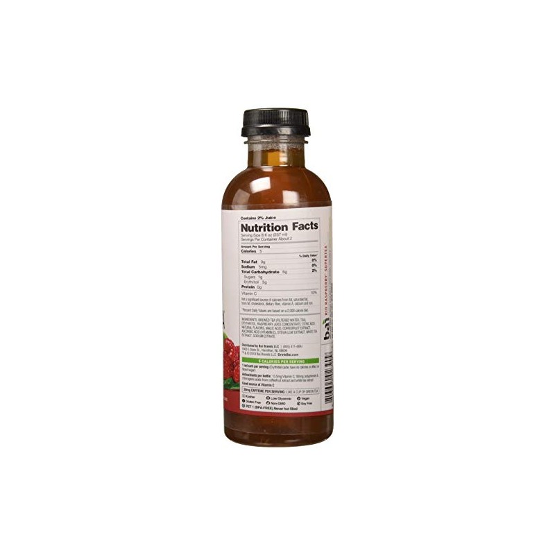 BAI Antioxidant Infusion, Rio Raspberry Tea Liquid Prepared Iced Tea,