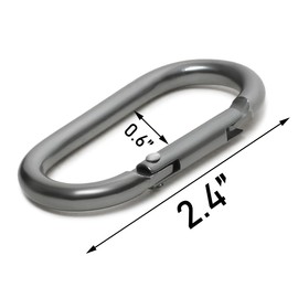 Small Carabiner Clip Keychain, D Ring Caribeaner Clip, Key Clip Caribeener (Silver Grey)