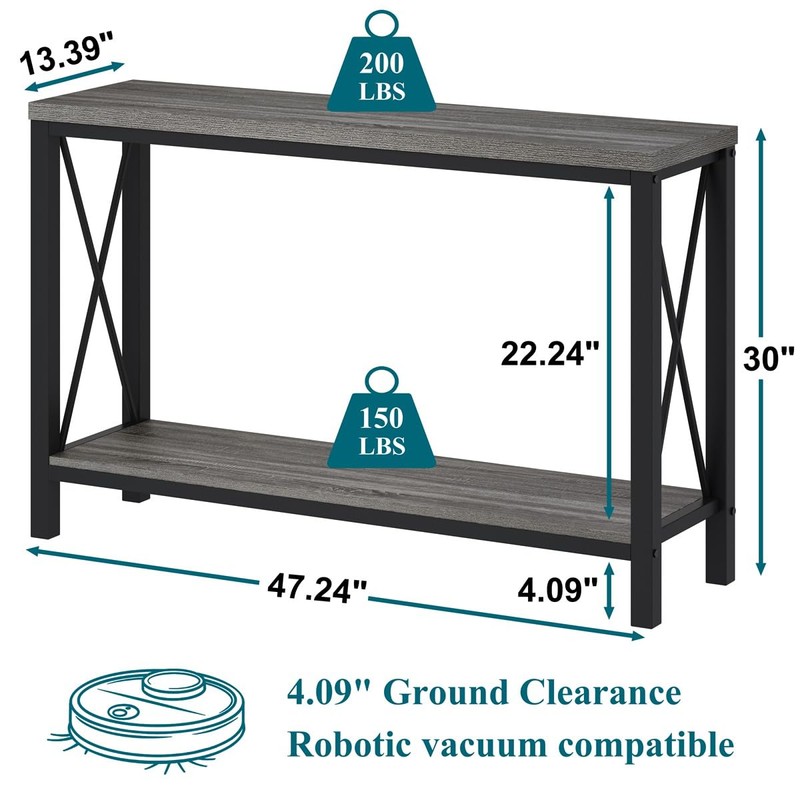 BON AUGURE Console Tables for Living Room, Industrial Couch Table