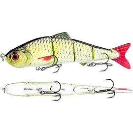 FISHN XXL Pike Bait Candy, Length: 20 cm, Weight: 83 g, Swimbait Artificial Bait / Fishing Lure / Wobbler for Fishing Predatory Fish such as Pike, Zander, Cod (Green)