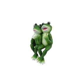 DWK Shelf Sitting Figurine | Shelf Decor | Desk Accessories | Statues & Figurines | Office Decor | Bookshelf Accessories and Decorations - Frog Couple