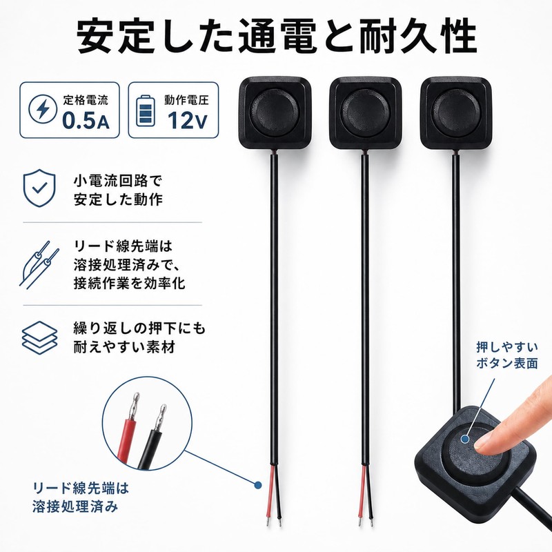 MircTuDou Button Switch, Set of 3, Surface Mount, Compact, Push