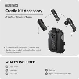 TUSITA Cradle Kit Accessories Compatible with Garmin inReach Messenger Plus Satellite Communicator - GPS System Accessories