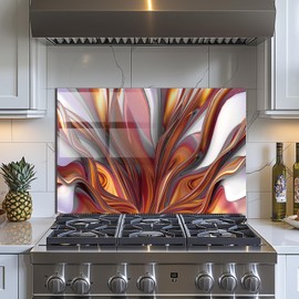 Tempered Glass Backsplash for Kitchen，Texture Stove Splashback, Glass Backsplash, Easy to Install and Clean, Used for Kitchen Wall Protection and Decoration. (30x20'')