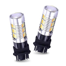 GRANDI 2 PCS 20SMD LED Turn Signal Light Bulbs, 3157 Brake Lamp with Switchback Projector, T25 12v Super Bright LED Light Replacement, Universal for Most Cars, Trucks, SUVs (White & Yellow)
