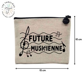 Canvas Bag - Future Musician Music Artist Passion - Linen Look Cosmetic Bag - Purse - 15 x 10 cm, linen, Cosmetic bag