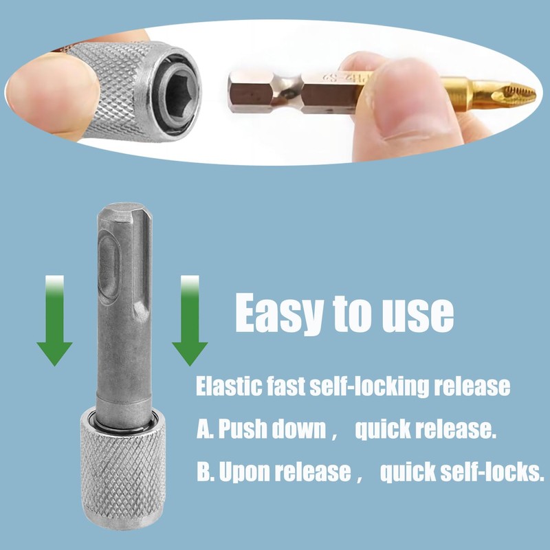 Treki 5 Pcs SDS-Plus Drill Chuck Adapters SDS Plus to