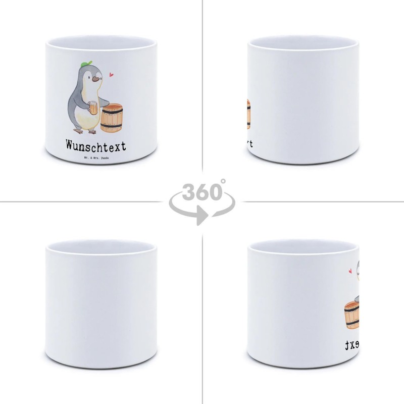 Mr. & Mrs. Panda Personalisierter XL Blumentopf Trinkbruder - Personalisierte