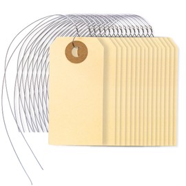 Perco Manila Shipping Tags with Metal Wire #1 2 3/4 x 1 3/8 (7x3.5 cm) Pack of 500 (7 x 3.5 cm)