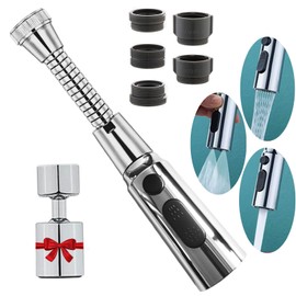 Tap Extension Kitchen Faucet Extender Bathroom, Tap Attachment Swivelling, Aerator Tap Extension with Hose, Aerators for Taps Rotatable, with Adapter M22 to M20, M22, M24