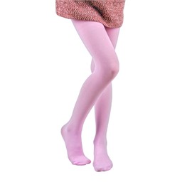 EVERSWE Girls Semi Opaque Footed Tights, Microfiber Tights (11-13, Pink)