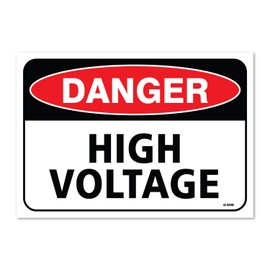 Danger High Voltage Sign, 10 x 7 Inch Vinyl Sticker