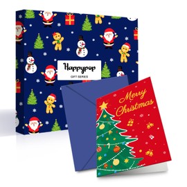 HAPPYPOP Xmas Stocking Socks for Boys Girls - Little Elf Secret Santa Socks, Christmas Gifts for 4-6 Years With Greeting Card