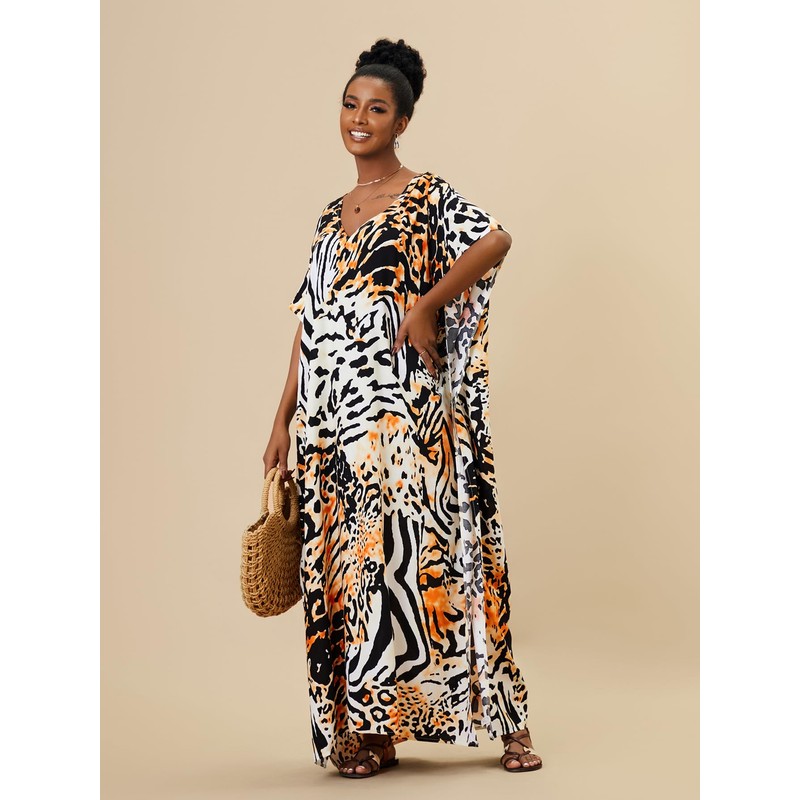 IMAGEKOPE Kaftan Dresses for Women Plus Size Bathing Suit Cover