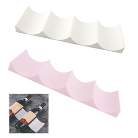 CAASFOOY Pack of 2 Fridge Bottle Holder, Non-Slip Bottle Rack, Refrigerator, Stackable Fridge Oganiser Bottles, Ideal for Kitchen, Fridge (Pink, White)