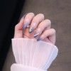 24pcs Navy Gradient Nail Tips French Nail Pearls for Wedding,
