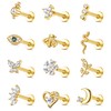 JeryWe 12Pcs 16G Cartilage Stud Earring for Women Stainless Steel