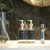 BONLONG Clear Glass Soap Dispenser with Bamboo Pumps&Tray&Labels, Soap Dispenser