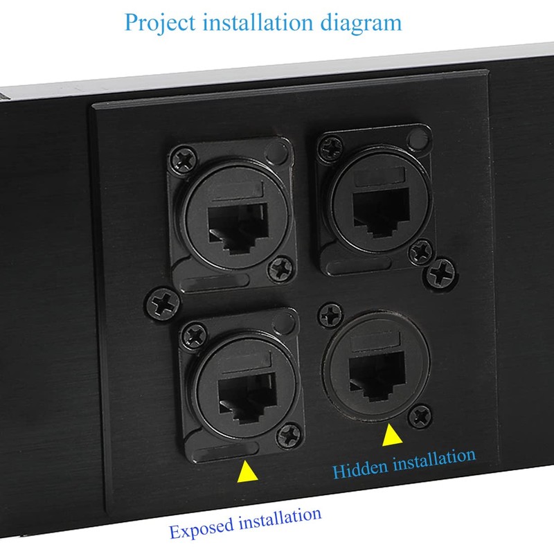 QIANRENON RJ45/8P8C Cat5E Screw Terminal Adapter Keystone Jack,D-Type Modular Panel