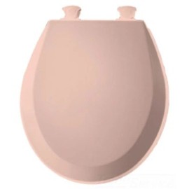 Bemis Round Wood Toilet Seat w Cover ClosedFront  Venetian Pink 500EC063;