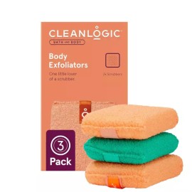 CleanLogic 클린로직 목욕 및 바디 각질 제거 스크러버 부드럽고 부드러운 피부를 위한 작은 도구 데일리 스킨케어 [Coral and Emerald Large] Cleanlogic Bath and Body Exfoliating Scrubber Small Tool for Soft and Smooth Skin Daily Skincare [Coral and Emerald Large]
