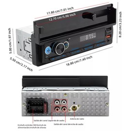 FINYQBET Estéreo para Auto con Mp3 2 USB,Reproductor Estéreo para Coche 1DIN con Control Múltiple, Carga Rápida USB y Subwoofer, Ideal para Conducción Segura y Entretenimiento en el Vehículo