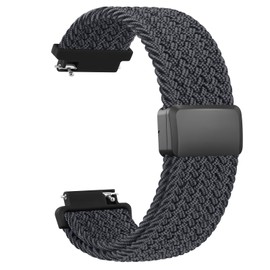 18mm Watch Straps Braided Magnetic Compatible with Venu 3S/Venu 2S/Vivoactive 4S/Vivomove 3S/Forerunner 255s/255s Music/265s, Quick Release Sport Loop Watch Strap for Men and Women (Graphite)