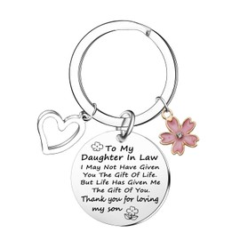 Ghloyza Daughter in Law Gifts Birthday Gift for Daughter in Law Keychain Wedding Gift Daughter Keychain Future Daughter in Law Gifts from Mother