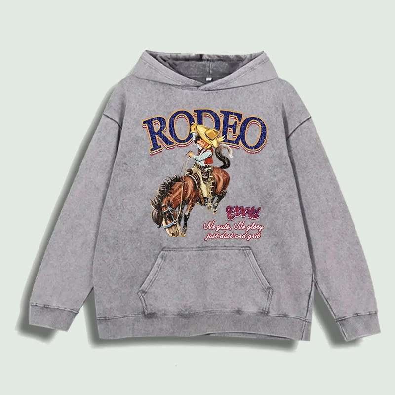 Rodeo Spirit Graphic Hoodie 100% Cotton US Warehouse 6 ColorsColor: