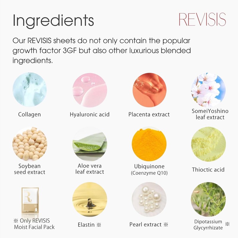 [Japanese Moisture Cream] REVISIS Moisture Facial Mask + (Red mask