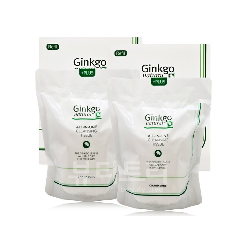 Chamzone Ginkgo Natural All-in-One Cleansing Tissue 110 Sheets X 2