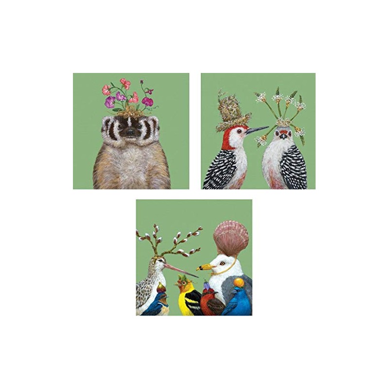 Frolicking Friends Paper Beverage Cocktail Napkins, Bundle of 3 (20ct)