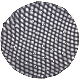 Mytoptrendz®- Pack of 2 Classic Mesh Net Bun Hair Nets Elasticated Sparkly Diamante Crystal Studded For Girls Women Dancer and Equestrian Bun Holders (1 Black & 1 White)