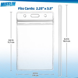 Mifflin-USA Luggage Tags with Transparent Loops (Clear, 10 Pack), Waterproof Travel Bag Identifiers with Straps, Resealable Suitcase Tag Holders