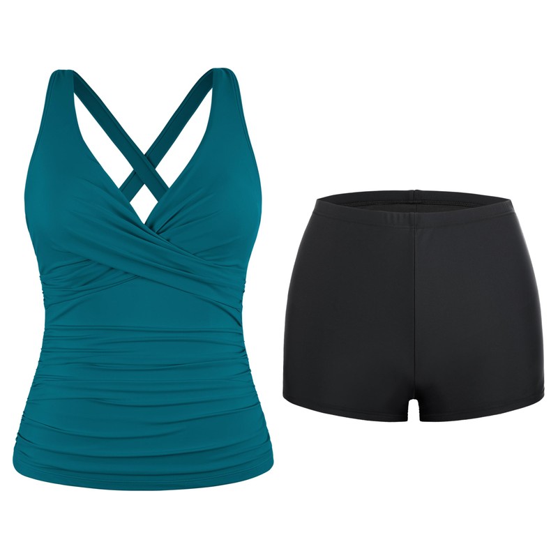 Firpearl Underwire Tankini Bathing Suit for Women Two Piece Tummy