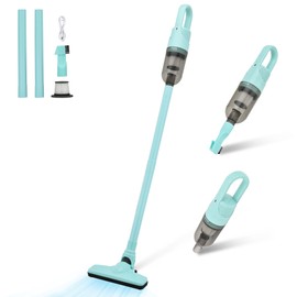 SIPPON 6-in-1 Lightweight Stick Vacuum Cleaner with 100W Powerful Motor, Mini Portable Household Handheld Vacuum Cleaner for Domestic Hard Floors, Carpets and Pet Hair(Green Cordless Plugs)