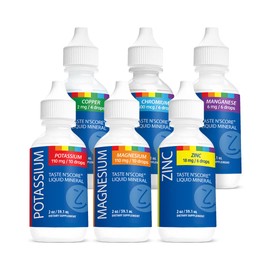 Lyte Balance Taste N' Score Liquid Minerals Kit - 6 Pack, 2 oz Bottles | 100% Pure Dietary Potassium Supplement, Zinc Supplement, Manganese Supplement, Liquid Copper Drops, Chromium & Magnesium Drops